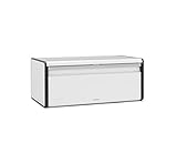 Brabantia Brotkasten mit Klappdeckel, Stahl, Fresh White, L