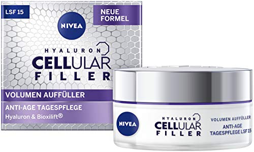 NIVEA Hyaluron Cellular Filler Volumen Auffüller Tagespflege Creme LSF 15 (50 ml), auffüllende Anti Age Gesichtspflege mit Hyaluronsäure, aufpolsternde Anti Falten Feuchtigkeitspflege