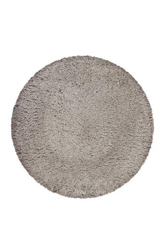 wecon home Kuschelig weicher Esprit Hochflor Teppich, bestens geeignet fürs Wohnzimmer, Schlafzimmer, Kinderzimmer und Flur Yogi (200 cm rund, beige Sand)