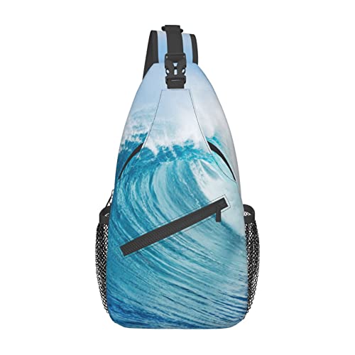 Rucksack mit Ozean-Druck, leicht, faltbar, Umhängetasche, wasserabweisend, Schulterrucksack für den täglichen Gebrauch, Schwarz , Einheitsgröße
