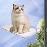 20,5 × 11,8 × 6,9 Zoll Cat -Fenster -Barsch Faltbares Katzenfenster Hängematte mit 4 starken Saugnäpfeln 40 lbs Gewichtskapazität Katzenfensterbett mit Stahlrahmen Katzenfensterregal Plüschkatze(XL)