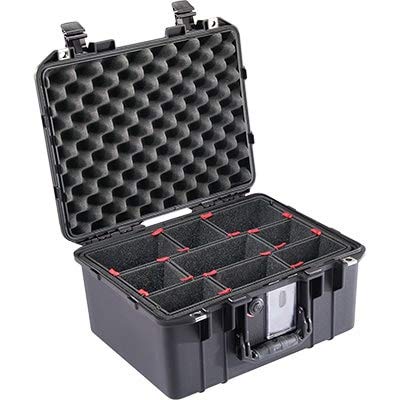 Peli 1507 Air Leichter Schutzkoffer für Empfindliches Optisches Equipment, Wasser- und Staubdicht, 24L Volumen, TrekPak Einteilungssystem (Anpassbar), Farbe: Schwarz