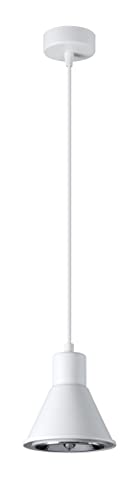Sollux Beleuchtung Decke Einfache Lampe für Haus Büro Minimalistische Dekoration Ohne Glühbirnen Aus Stahl Pendelleuchte TALEJA 1 Weiß ES111 Größe 14x14x120