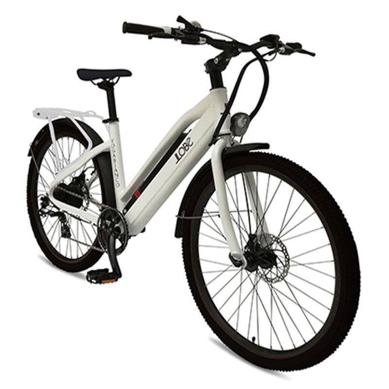 LLobe E-Bike Trekking Alu Urban Bike Voga Bianco 27,5 Zoll RH 49cm 21-Gang 499 Wh weiß