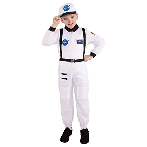 Astronauten-Kostüm für Kinder, Raumfahrer-Uniform, Weltraum-Kleid, Größe M (Alter 7-9)