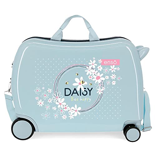 Enso Daisy Kinderkoffer, Blau, 50 x 38 x 20 cm, starr, ABS, seitlicher Zahlenkombinationsverschluss 34 1,8 kg, 4 Räder, Handgepäck.
