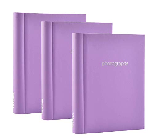 Arpan Fotoalbum, selbstklebend, groß, 60 Blatt, 120 Seiten, Violett, 3 Stück