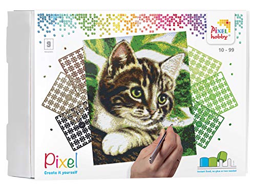 Pixel P090048 Mosaik Geschenkverpackung Katze. Pixelbild Circa 30.5 x 38.1 cm groß zum Gestalten für Kinder und Erwachsene, Bunt