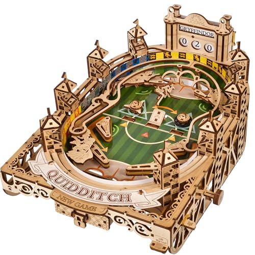 UGEARS Harry Potter Quidditch Flipper - Modellbausatz für Erwachsene - 3D Holzpuzzle im Magic Holz Stil - Einzigartiger Holzbausatz eines Flipperautomats als 3D Puzzle Erlebnis für Erwachsene