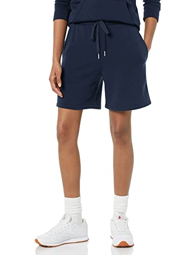 Amazon Aware Damen Einseitige Fleece-Shorts (in Übergröße erhältlich), Marineblau, 4XL Große Größen
