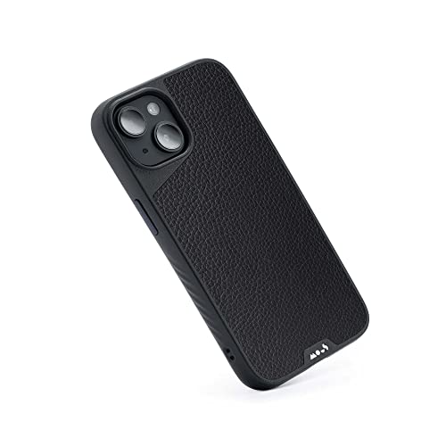 Mous - Hülle für iPhone 14 Plus - Schwarzes Leder - Limitless 5.0 - Handyhülle iPhone 14 Plus MagSafe-Kompatibel Case - Schutzhuelle