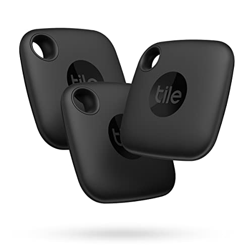 Tile Mate (2022) Bluetooth Schlüsselfinder, 3er Pack, 60m Reichweite, inkl. Community Suchfunktion, iOS & Android App, Alexa & Google Home kompatibel, Schwarz