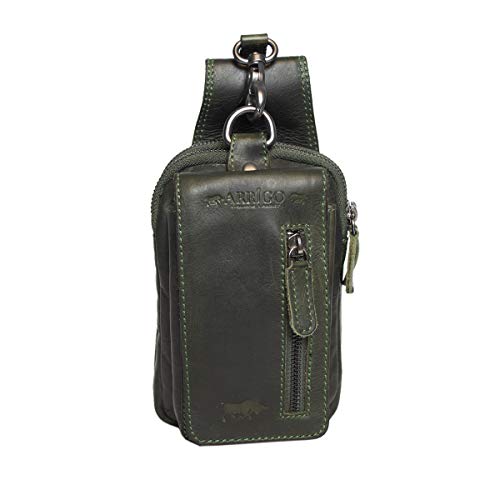 Arrigo Unisex-Adult Leder Belt bag, Gürteltasche, Groen, medium