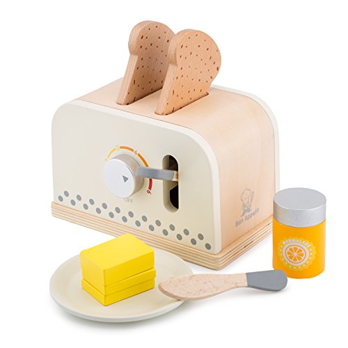 New Classic Toys 10706 Toaster mit Zubehör-Weiß, Multi Color