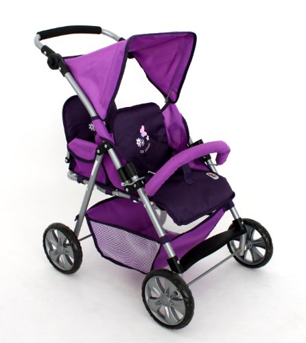 CHIC2000 Puppen-Zwillingsbuggy "Tandem Pflaume"