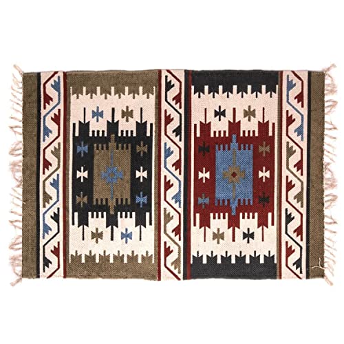 CIAL LAMA Rechteckiger Teppich aus Baumwolle Kilim 160 x 230 cm