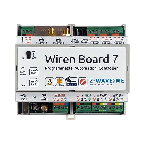 Z-Wave.Me Wiren Board 7 Z-Wave, Zigbee, Modbus, RS-485, CAN programmierbarer Controller mit Debian Linux.