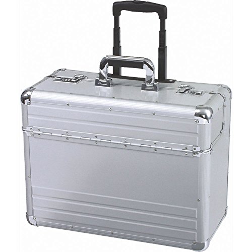 Alumaxx Alu-Pilotenkoffer 48x38x23 cm mit Trolleysystem silber