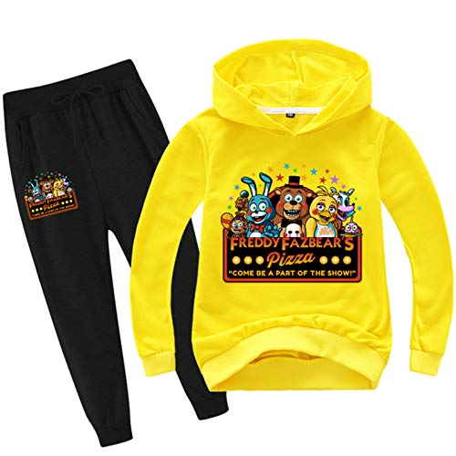 Fnaf Hoodie Hose Outfits Set Unisex Kinder Erwachsene Anime Cosplay Kostüm FNAF Sweatshirts Pullover Sport Gr. 160 cm, D