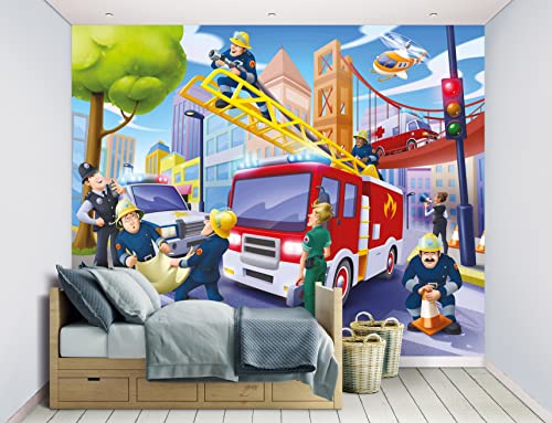 Walltastic Emergency Services 46665 Wandbild, FSC-Papier, mehrfarbig, 2,4 m hoch x 3 m breit, 1 Größe