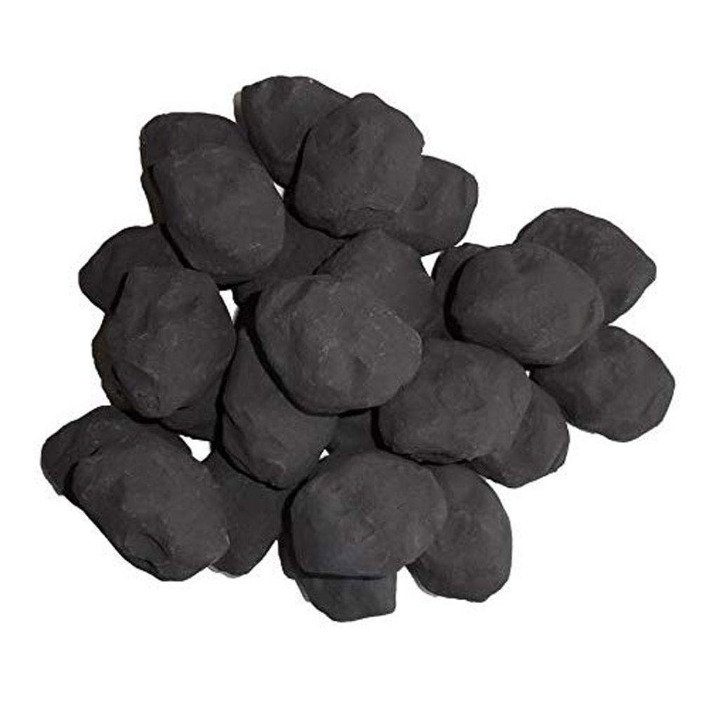 Coals 4 You Gasfeuer-Ersatz-Kohle, gegossene Kohlen, für lebende Flamme, 14 Stück, Schwarz