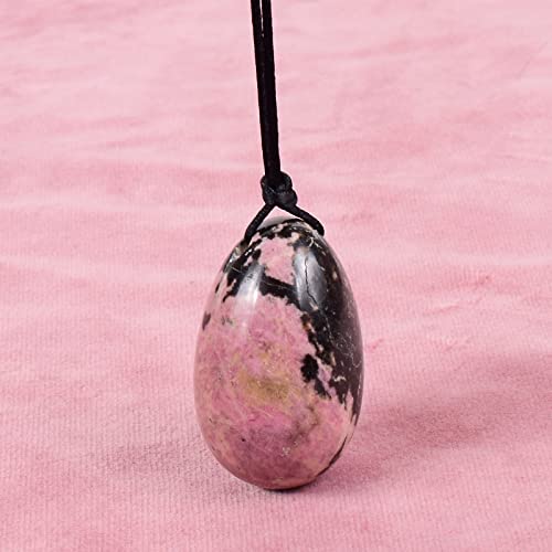 40x25MM Ei Naturstein Massagekugel Kristall Rosenquarz Jade Werkzeug, Achat Haushalt (Color : Rhodonite)