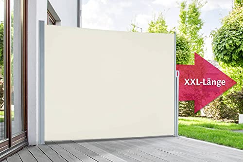 empasa Seitenmarkise Start 2.0 Sichtschutz Sonnenschutz Markise ausziehbar, Farbe:Creme, Groesse:200 x 450 cm