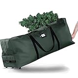 Rolling Christmas Tree Storage Bag, Fits Up to 9 FT Artificial Christmas Tree Bags, Tote Waterproof 600D Heavy Duty Oxford with Wheels and Handles, Protect from Dust, Moisture,Grün