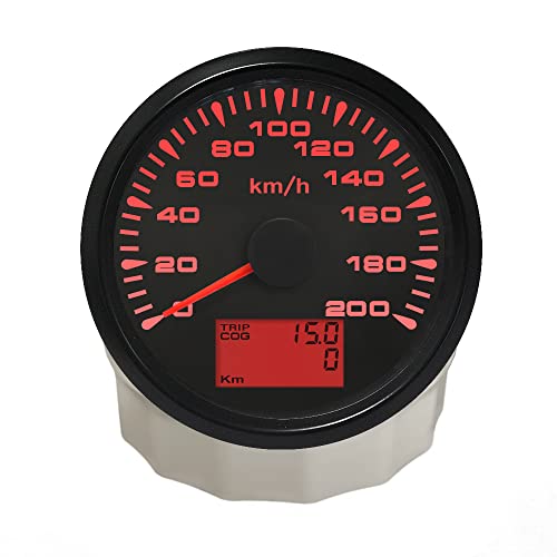 ELING Universal GPS Tachometer Geschwindigkeitsmesser 0-200 KM/H Kilometerzähler Für Autorennen Motorrad 3-3/8 zoll (85mm)