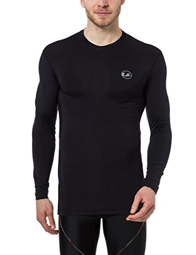 Ultrasport Herren Kompressionsshirt Ben, lang, Fitness Funktionsshirt, atmungsaktiv, Schwarz, XL