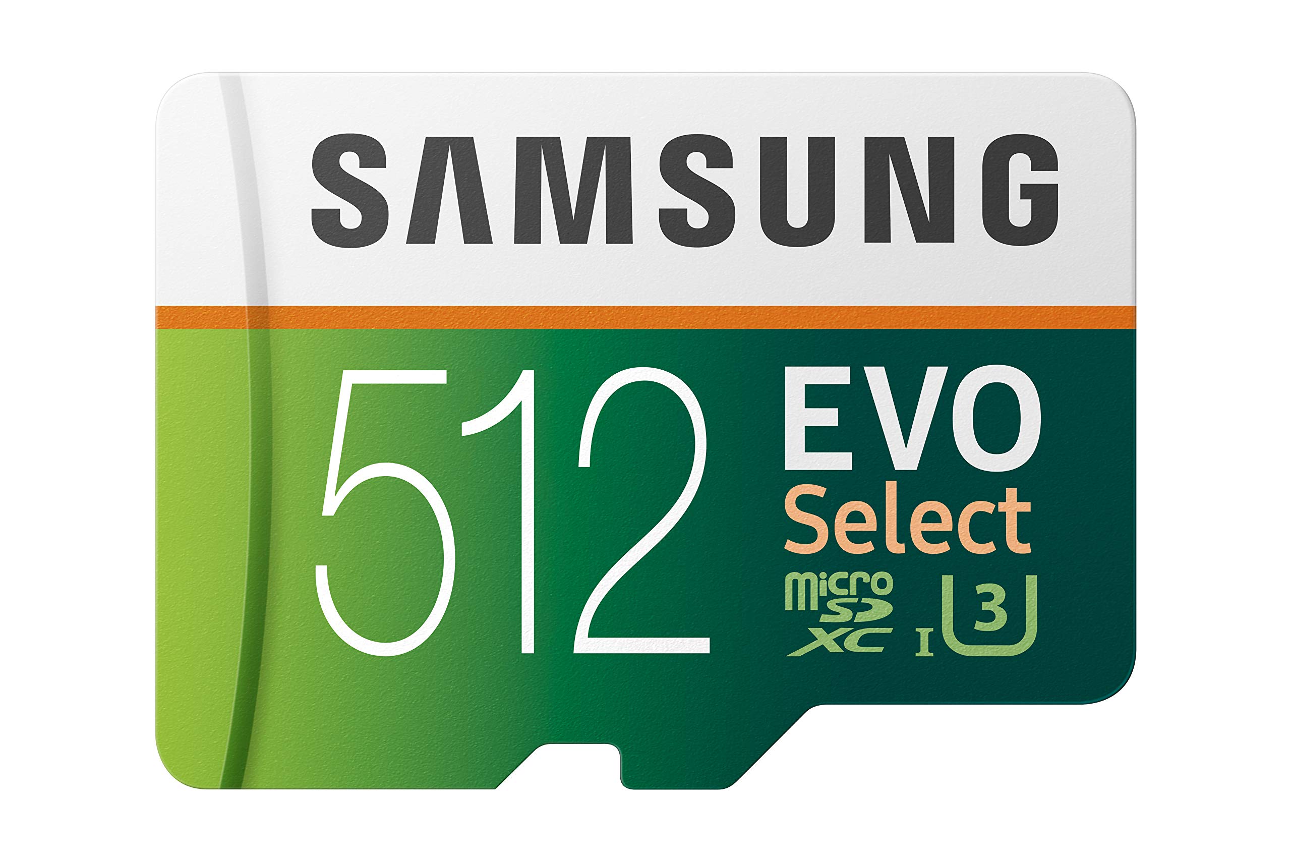 Samsung EVO Select microSD-Karte, 512 GB, 100 MB/s und 90 MB/s, Speicherkarte für Full HD & 4K UHD, Inkl. SD-Adapter für Smartphone, Tablet, Action-Kamera, Drohne und Notebook