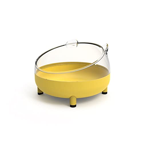 SUICRA Futternäpfe Bowl Stainless Steel Neck Protection Transparent Round Water Bowl for Pets (Color : Yellow)