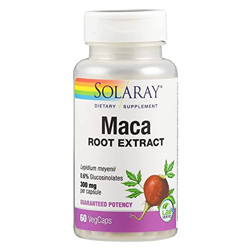 SOLARAY Maca-Extrakt 300mg pro Kapsel 60 Kapseln vegan glutenfrei ohne Gentechnik laborgeprüft Nahrungsergänzungsmittel mit Maca