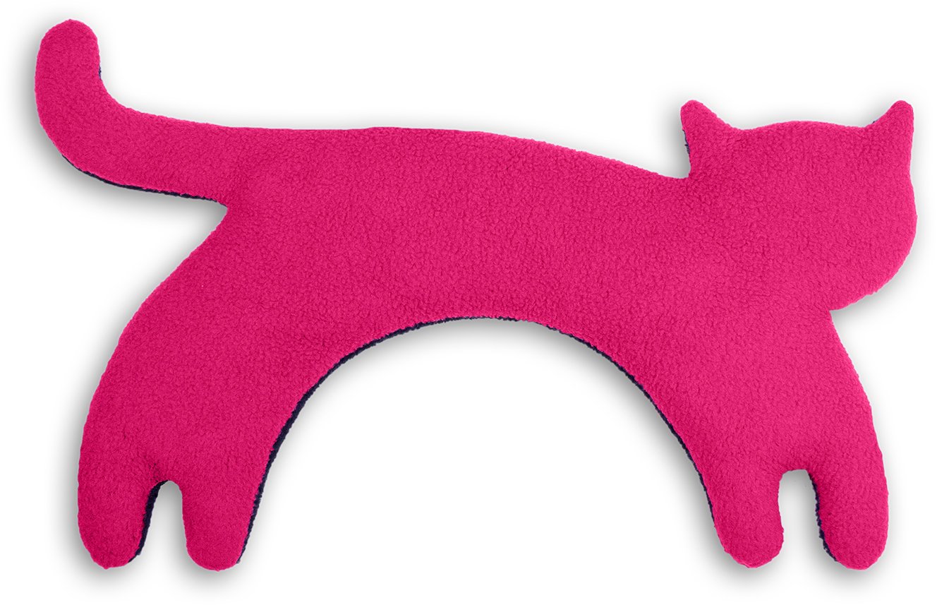 LESCHI Wärmekissen - Körnerkissen für Mikrowelle - Tier Katze Pink - anschmiegsames Nackenkissen mit Bio Weizen - ideal als Wärmespender im Winter und bei Verspannungen an Nacken Schulter Hals