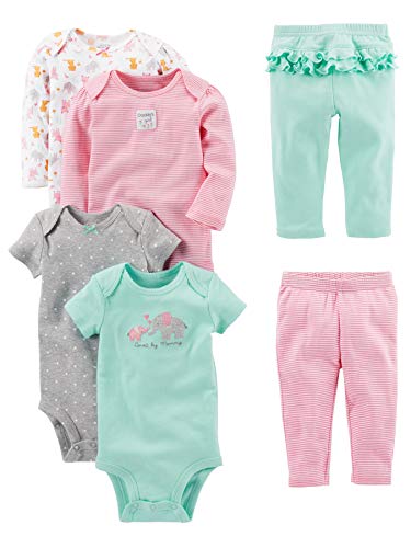 Simple Joys by Carter's Baby Mädchen (0-24 Monate) Bekleidungsset mehrfarbig Pink/Mint Ruffle 6 - 9 Months