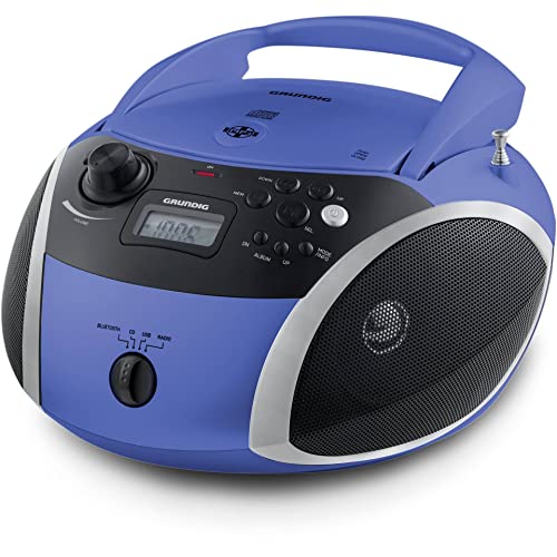 Grundig GRB 3000 BT Tragbare Radio Boombox mit Bluetooth Blau/Silber