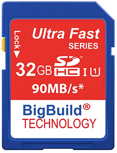 BigBuild Technology 32GB Ultra schnelle 90MB/s Speicherkarte für Canon Digital IXUS 190 Camera, Klasse 10 SD SDHC