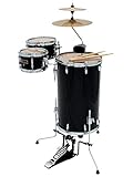 Dimavery CDS Cocktail Schlagzeug, schwarz | 5-teiliges Cocktail Schlagzeug Set, ideal für kleine Bühnen