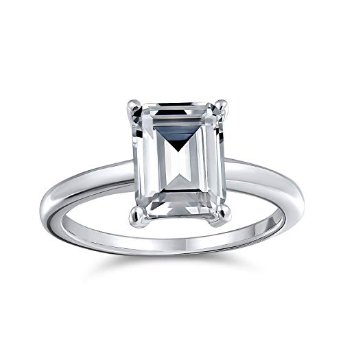 Einfache 2,5Ct Rechteck Brillante Smaragd Geschnitten AAA Cz Solitär Verlobungsring Dünne Band 925 Sterling Silber Für Frauen