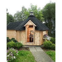 Wolff Finnhaus Grillkota de Luxe mit Sauna-Anbau B x T: 426 cm x 630 cm
