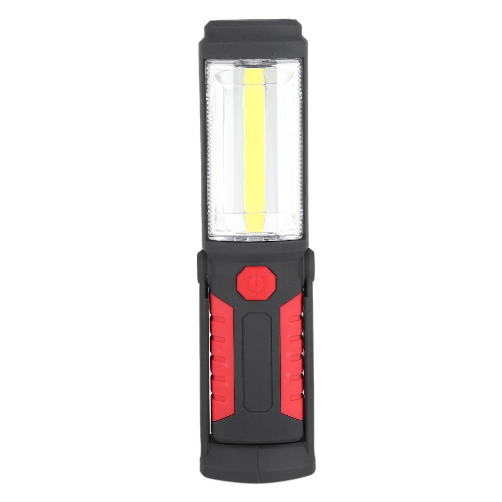 3W LED Arbeitslicht Arbeitslampe wiederaufladbare COB Taschenlampe Camping Notfall Arbeitslicht mit Magnetständer 180° Drehung Taschenlampe Licht USB Gebühr (Rot)