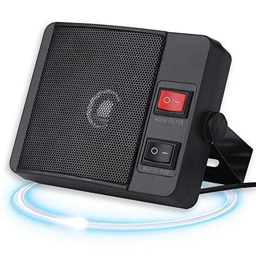 Hopcd Externer CB-Radio-Lautsprecher, externer Mini-Walkie-Talkie-Lautsprecher für Yaesu-Funkgerät, integrierter Rauschfilterschalter, externer Autoradio-Autoradio