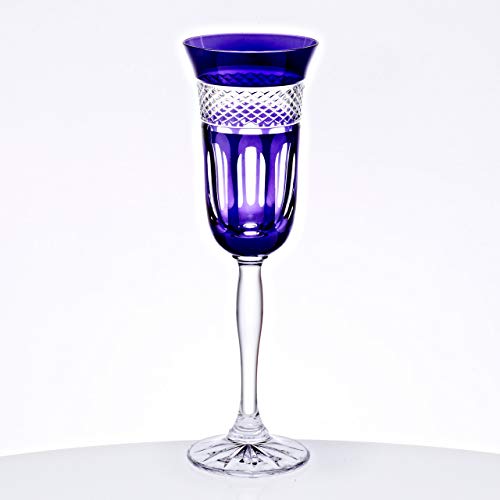 Sektglas Sektkelch Champagnerglas Coloradio Violett 150 ml Handgeschliffen Kristallglas