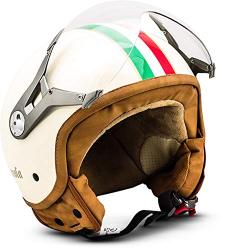 Soxon SP-325 Motorrad-Helm Roller-Helm, ECE Visier Schnellverschluss Tasche, XS (53-54cm), Mehrfarbig/Imola
