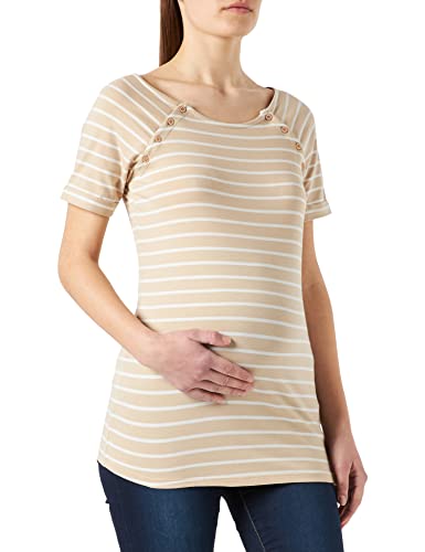 ESPRIT Maternity Damen Nursing Short Sleeve Stripe T-Shirt, Light Taupe-260, L