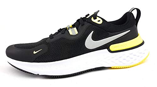 Nike Herren React Miler Straßen-Laufschuh, Black/White-Opti Yellow-Dark G