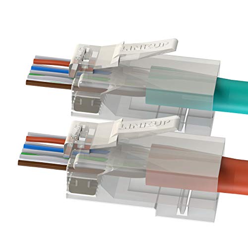 LINKUP - Cat6 RJ45 Easy Pass Thru Connector | Ethernet LAN Internet Jack Adapter | UTP Gigabit Network Round Cable Plug | Low Next RL | High Performance | 105 Pack
