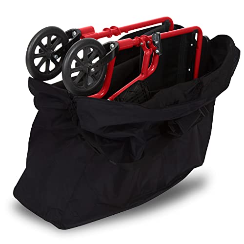 Vive Rollator Reisetasche – für Klapprollator, kompakter Rollstuhl Transportstuhl – leicht, tragbar, extra – große Tragetasche – Tragetasche für Auto und Flugzeug TSA Reisen (Schwarz)