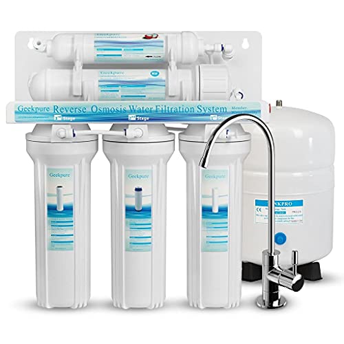 Geekpure 5-stufenige Umkehrosmose Trinkwasserfiltersystem -Universal kompatible Filter-NSF-zertifizierte Membran-75 GPD