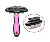 Dog Deshedding + Dematting Tool (Elastic) Professional Pet Grooming 2 in 1 Dog Brush Dog Comb